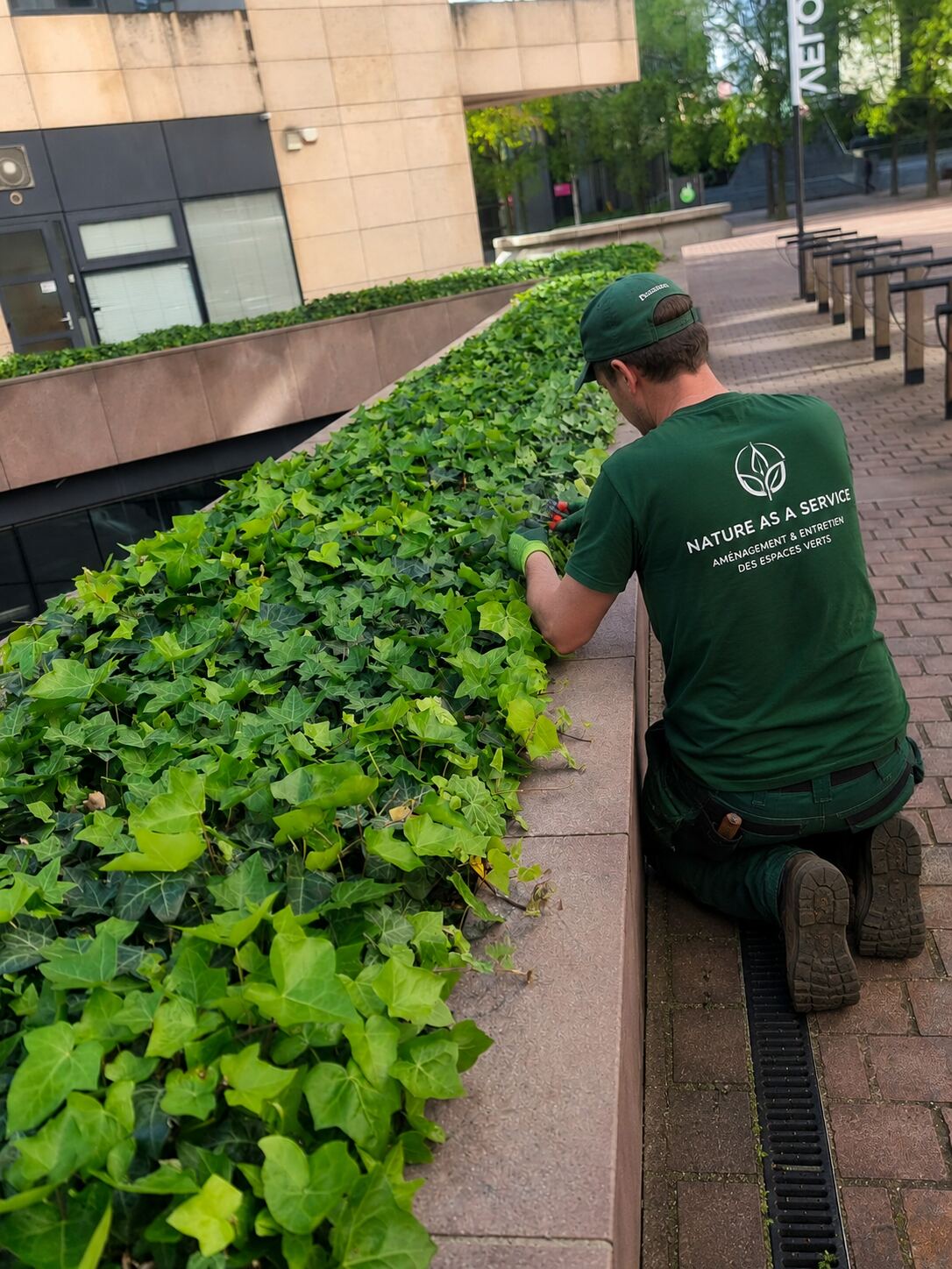 Jardinier Nature As A Service en intervention d'entretien d'espaces verts